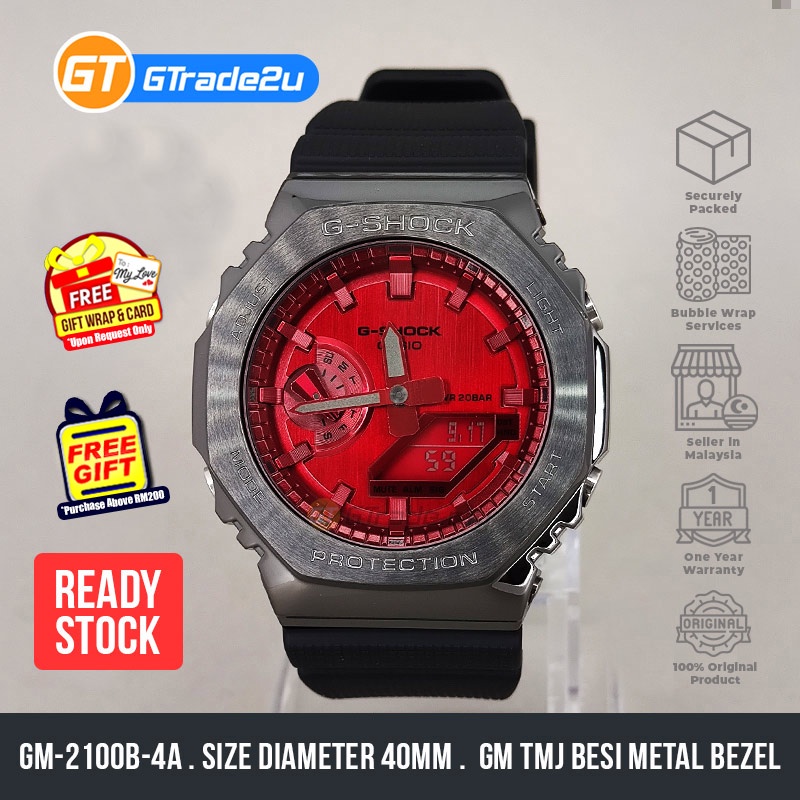 Original G Shock Men GM-2100B-4A GM2100B-4A Digital GM Tmj Besi Metal ...