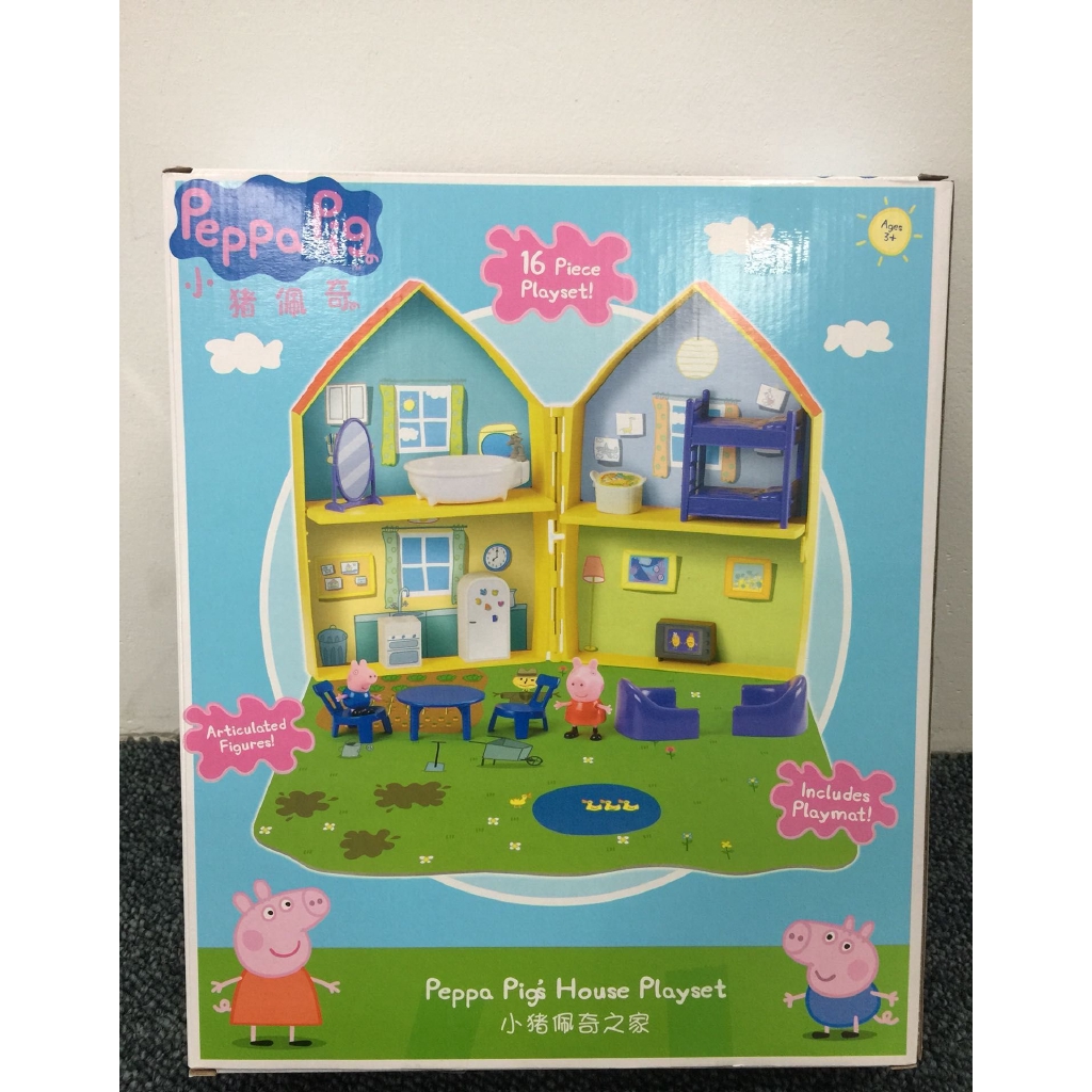✅ Large Peppa Pig Deluxe Wooden Dollhouse Toy Play House ✅ Xmas Present