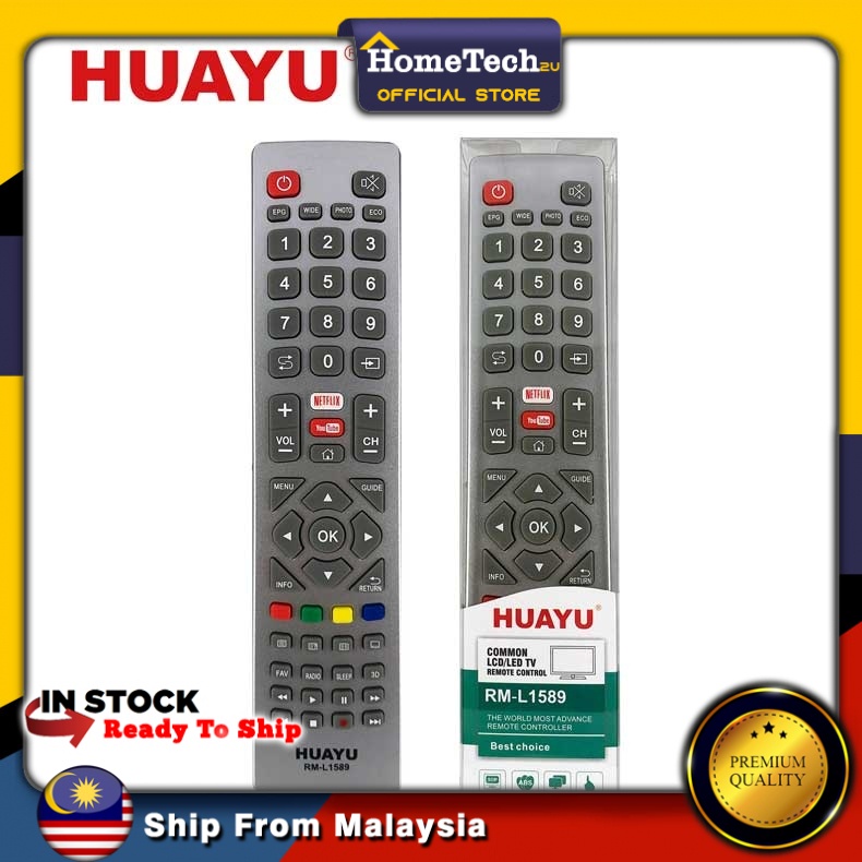 Huayu Universal Sharp TV Remote Control Replacement For Smart/Android/LED TV Remote Netflix Youtube RM-L1589