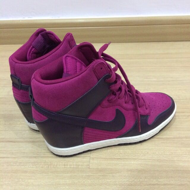 purple nike wedge sneakers