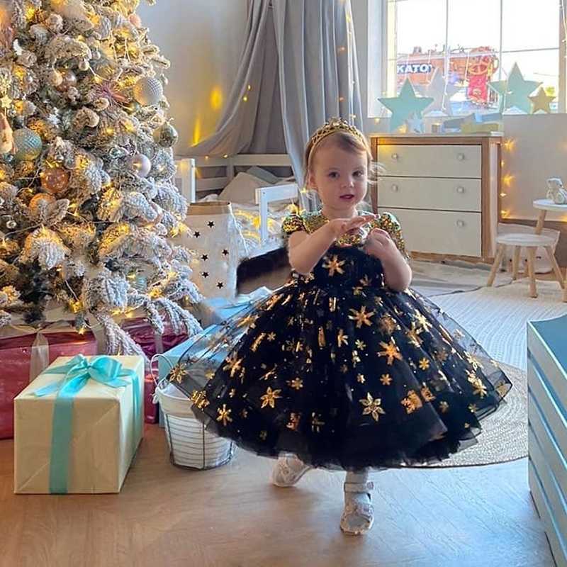 Christmas Sequins Tutu Dress Girls Baby Kid Toddler Xmas Party Princess Dresses 