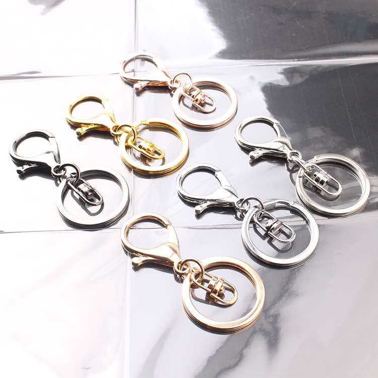 Key Ring Key Chain Lobster Ring Popular Classic Lobster Clasp Key Hook Chain Jewelry Making Findings for Keychain