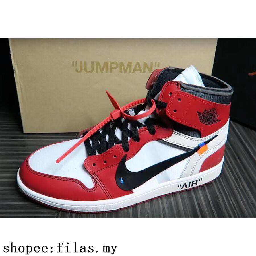 off white jordan 1 red and black