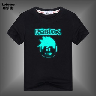 Glow In Dark Green Light Kids T Shirt Roblox Logo Print Children Tshirt Baby Tee Shopee Malaysia - dark clothes roblox