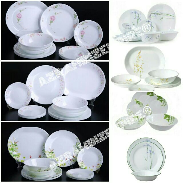 Original Usa 18pcs Corelle Dinner Set Set Pinggan Mangkuk Kaca Corelle Murah Shopee Malaysia