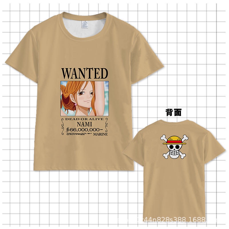 one piece Luffy Sauron Mountain Chopper Reward Wanted Anime Merchandise T-Shirt Short Sleeves