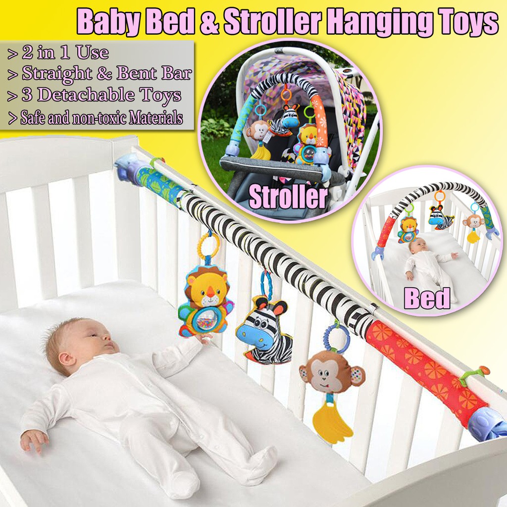 Kids Baby Cribs Toys Stroller Rattle Hanging Ring Bell Bed