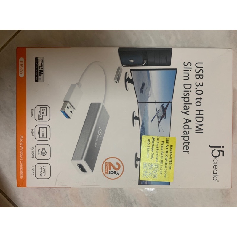 J5 Create JUA355 USB 3.0 HDMI SLIM DISPLAY ADAPTER | Shopee Malaysia