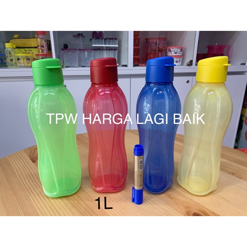 Tupperware Eco Fliptop Water Bottle 1L (1pc) / Botol / Bottles / Bottol ...