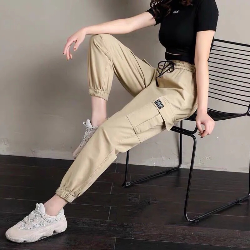 Plus Size 80KG Women Trousers Female Loose Casual Long Pants Harem Beam Feet Pants Students Pants Cargo Pants