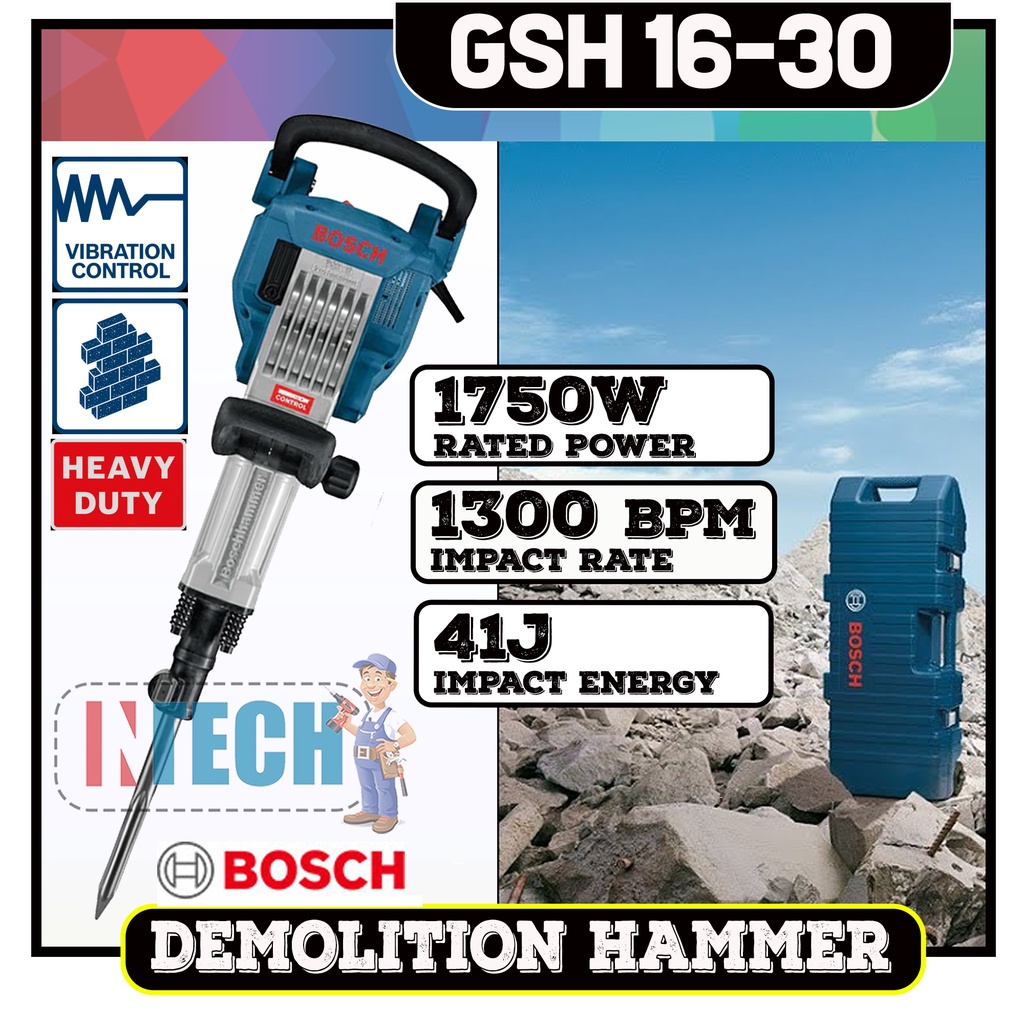 BOSCH GSH1630 DEMOLITION HAMMER 1750W Shopee Malaysia