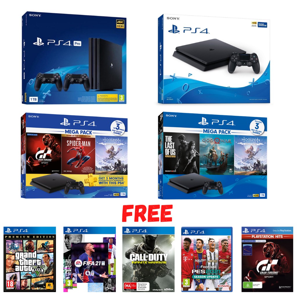 SONY Playstation 4 PS4 SLIM 1TB Mega Pack / PS4 PRO Bundle (Brand New