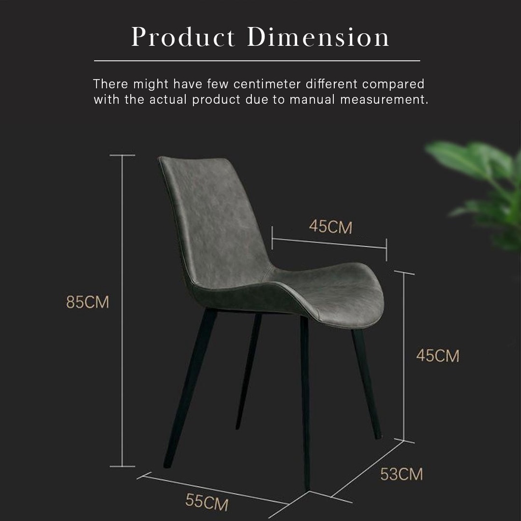 FINSSO: Beturn Leather Simple & Modern Dining Chair/ Kerusi Makan