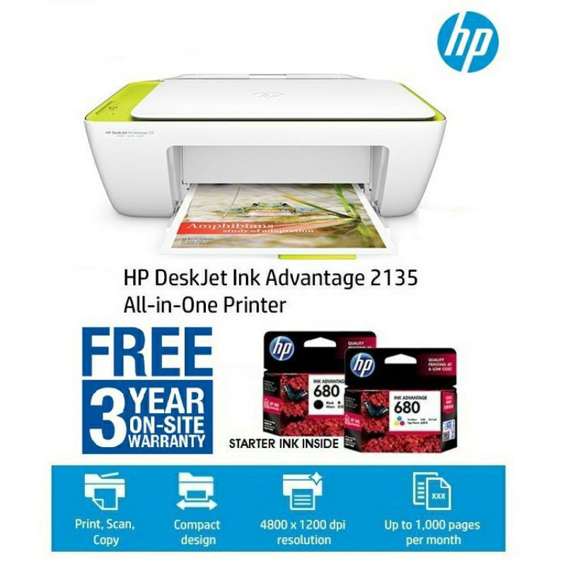 HP Deskjet Ink Advantage 2135 Printer | Print, Scan, Copy All in One ...