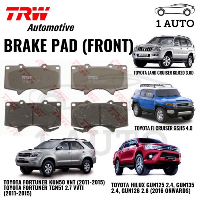 toyota fj cruiser brake pads