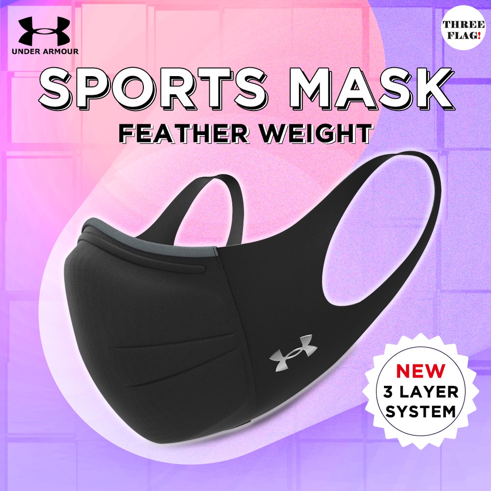 (New)Under Armour UA Sports Mask Black Featherweight M/L Shopee
