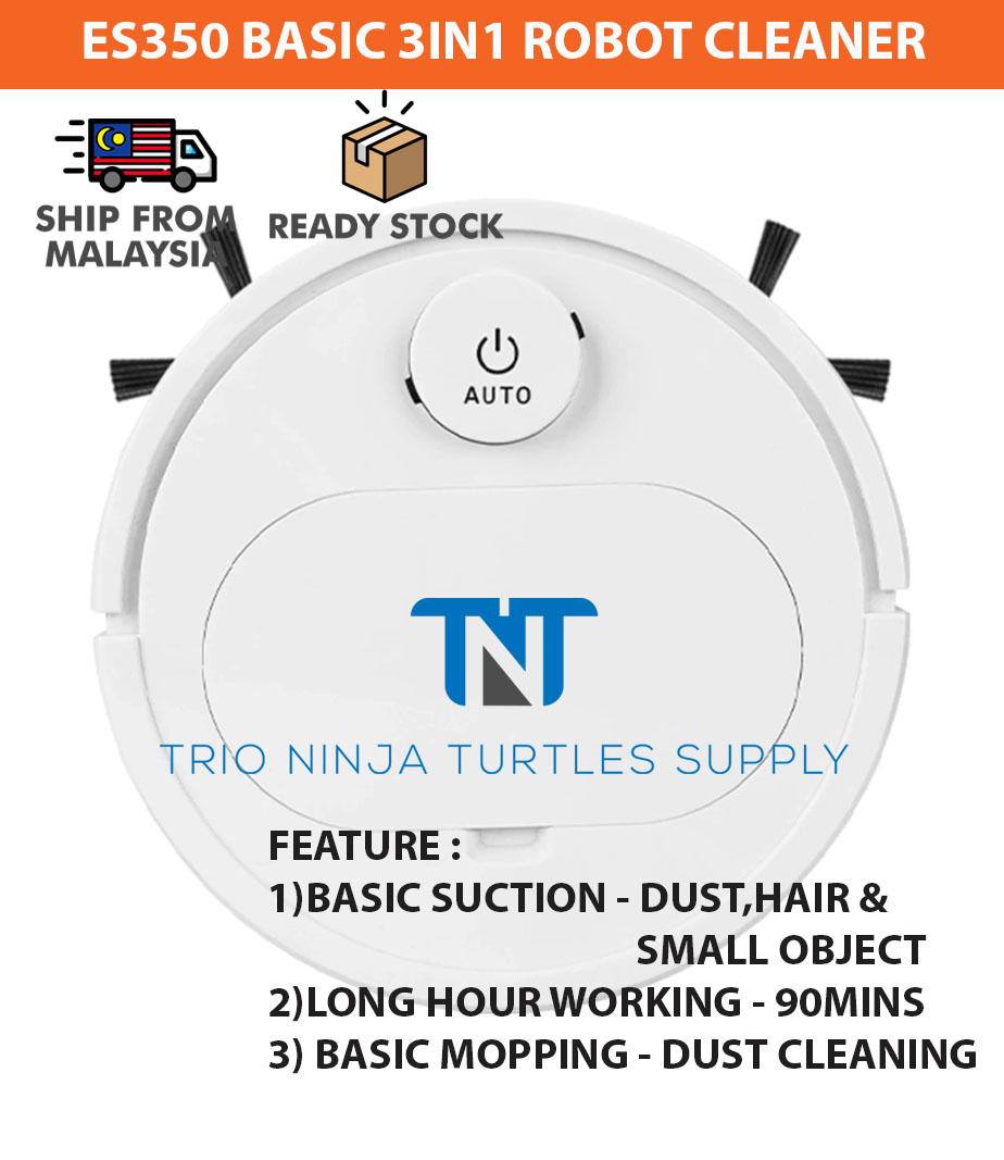 (MYS READY STOCK) ES350 BASIC 3IN1 ROBOT CLEANER PET HAIR DUST REMOVER