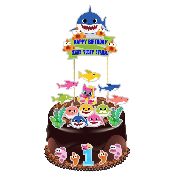 Baby Shark Cake Topper Diy Shopee Malaysia