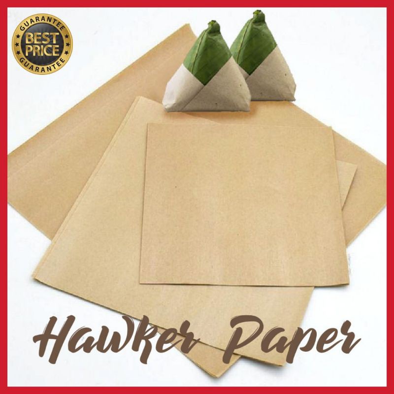 100pcs Hawker Brown Paper / Food Wrapping Paper / Kertas Bungkus Nasi