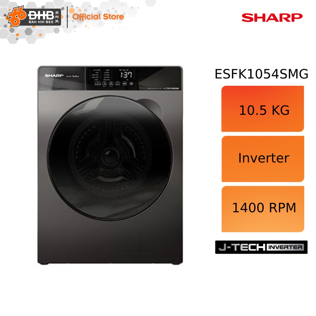 Sharp ESFK1054SMG Inverter 10.5kg Front Load Washing Machine ESFK1054SMG Shopee Malaysia