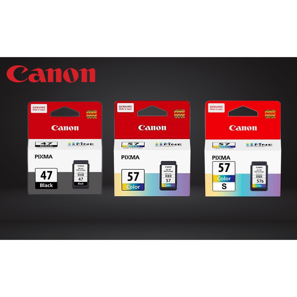 Canon PG47 Black & CL57 / CL57s Color Original Ink Cartridges For E400