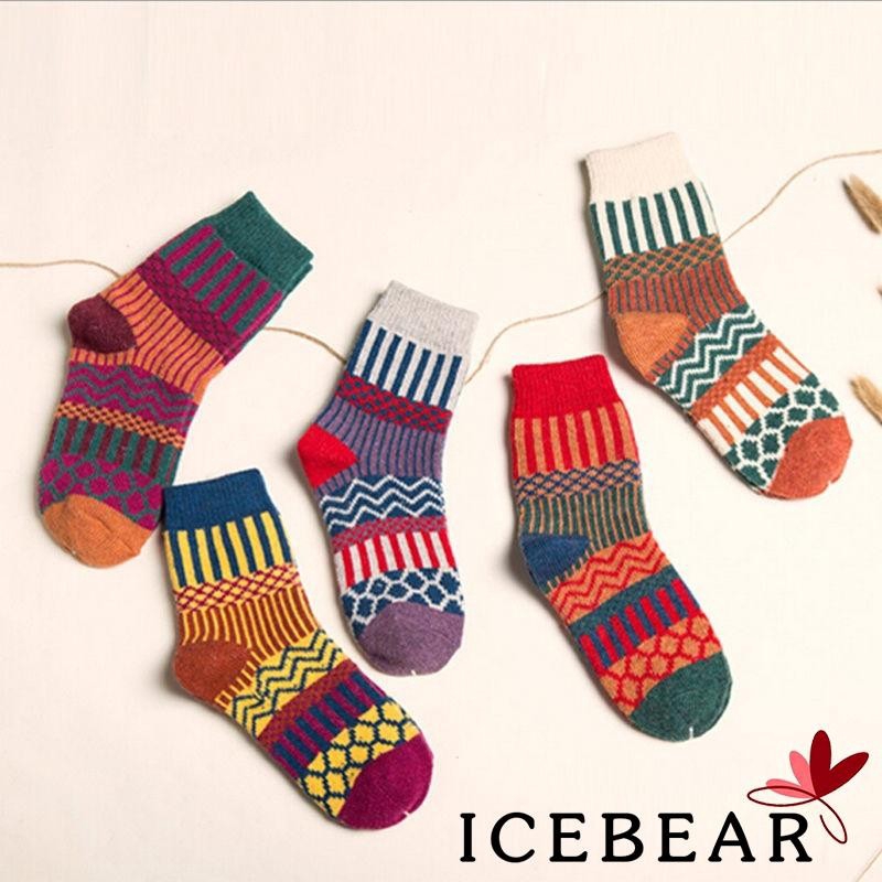 NEW 5 Pairs Womens Wool Cashmere Warm Soft Thick Casual Multicolor Winter Socks NEW 5 Pairs Womens Wool Cashmere Warm Soft Thick Casual Multicolor Winter Socks