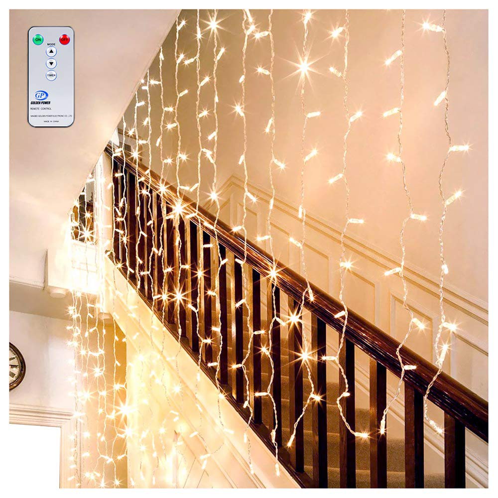 Ollny Led Curtain Lights Window Curtain Fairy Lights 306 Leds 3m X
