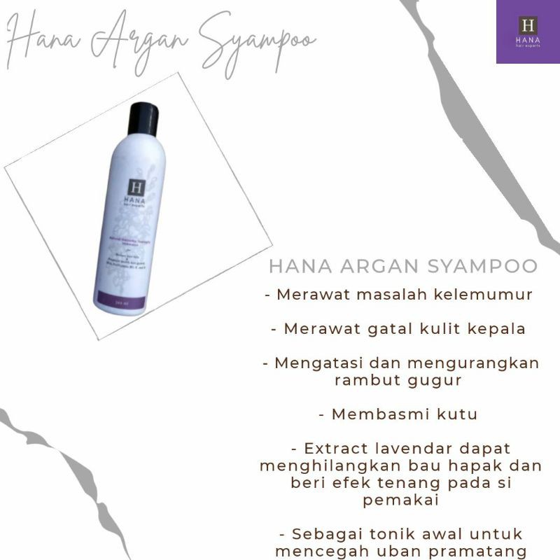 Hana Argan Syampoo 300ml Hair Treatment Saloon Shopee Malaysia 4525