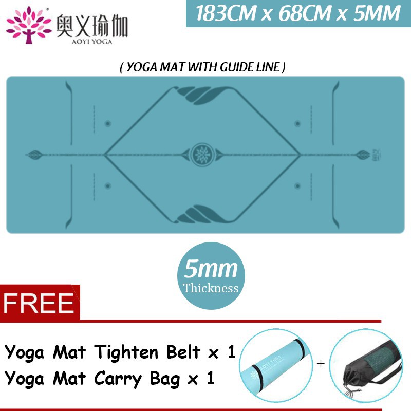 Aoyi 5mm Thickness Exercise Yoga Mat Non Slip Thick Rubber Pad