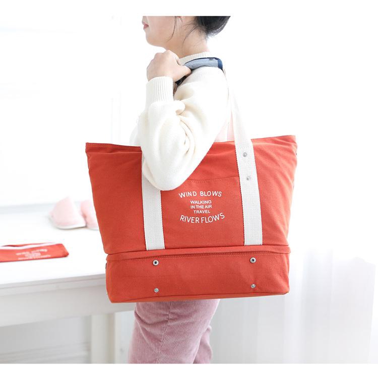 travel tote bag with shoe compartment
