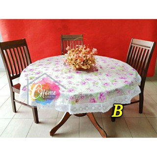 Alas Meja lace Bulat 6 kerusi PVC Plastic Tebal 