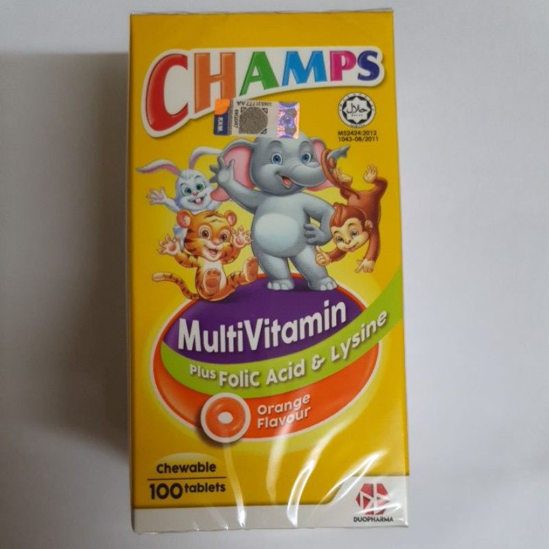 Champs Multivitamin Plus Folic Acid & Lysine Chewable Tablets 100s