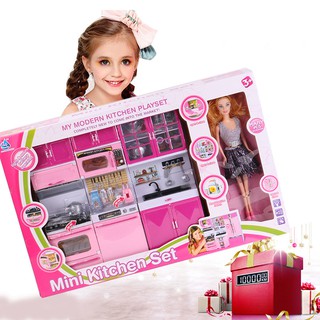 kitchen set barbie doll