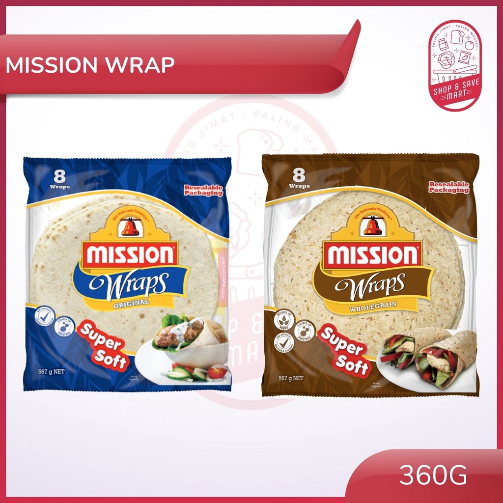 Mission Wrap (8 Wraps) 360g (Flavor Original / Wholegrain) Shopee