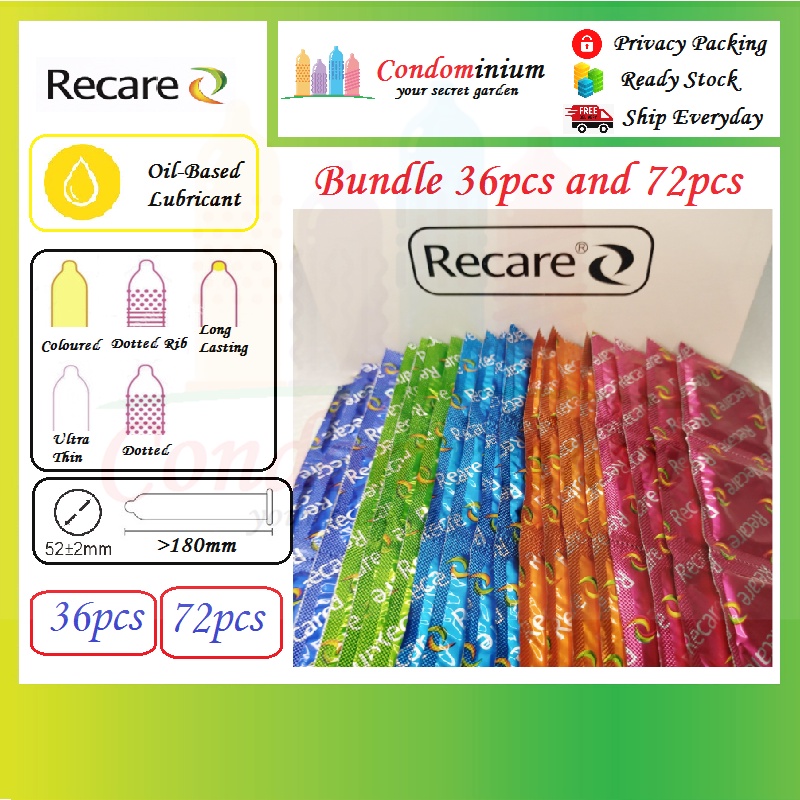 RECARE 36, 72, 144 pcs Coke Flavor Dotted Ribbed Condom (Kondom)