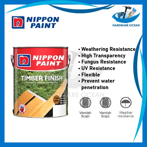 Nippon Paint Timber Finish 5L Varnish For Wood Cat Kayu Shellac Papan