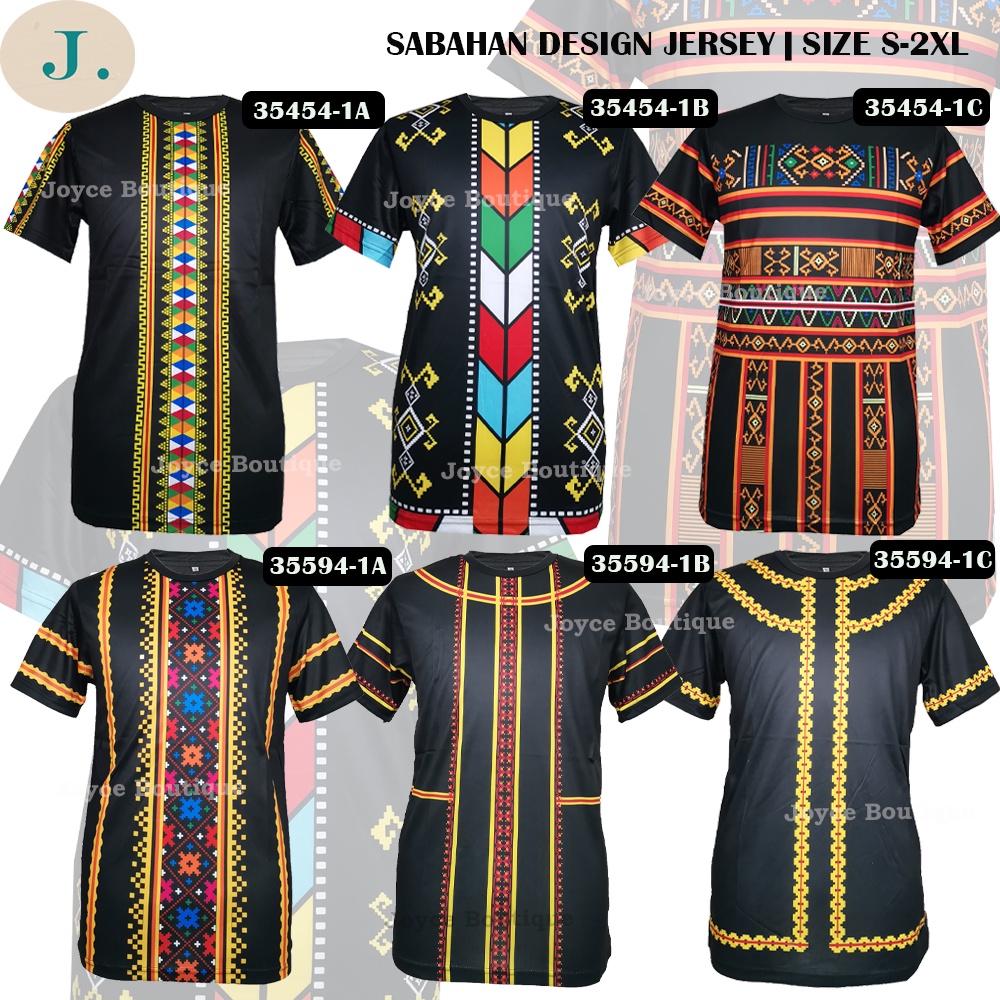 HOT&Wholesale Baju Batik Jersey Unisex Traditional Etnik Sabah CORAK LENGAN | Size S-2XL