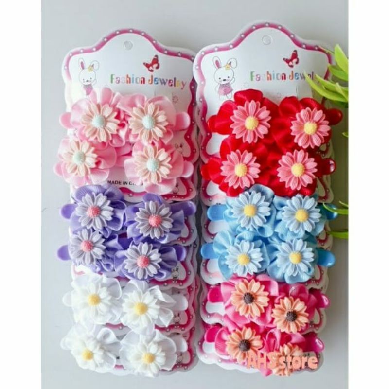Children's Character Hair Clips Lace Ribbon Hair Clips Set