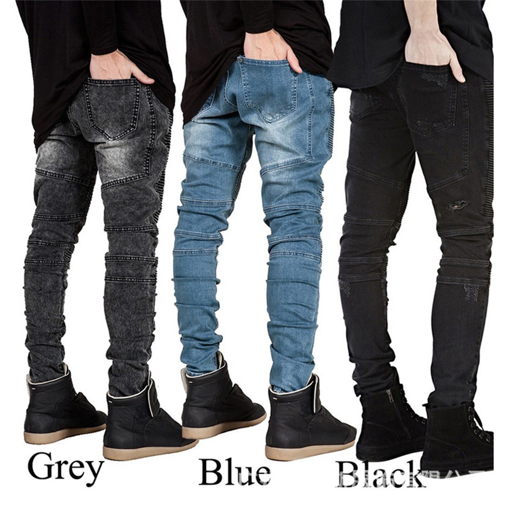 straight fit biker jeans