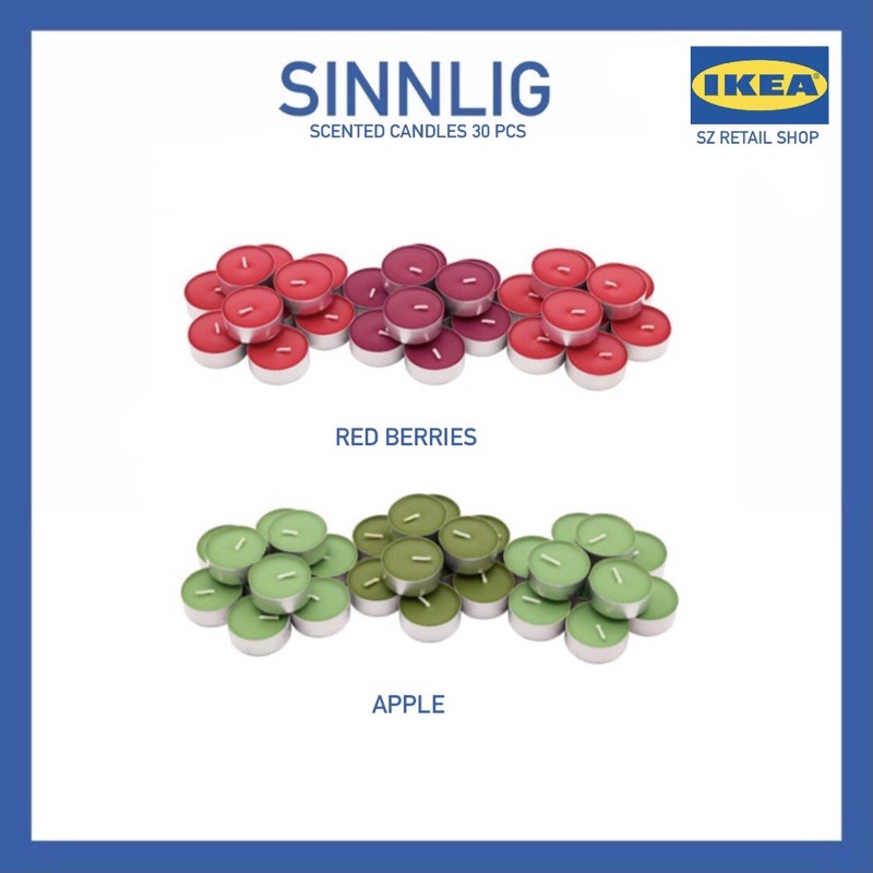 [IKEA] SINNLIG Scented candles 30 PCS | Shopee Malaysia
