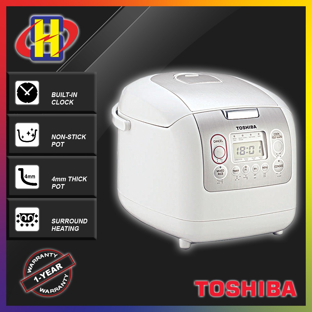 TOSHIBA RICE COOKER 1.8L DIGITAL RICE COOKER RC-18NMFIM (WHITE ...