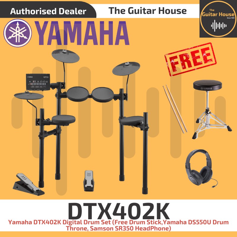 Yamaha DTX402K Digital Drum Set Shopee Malaysia