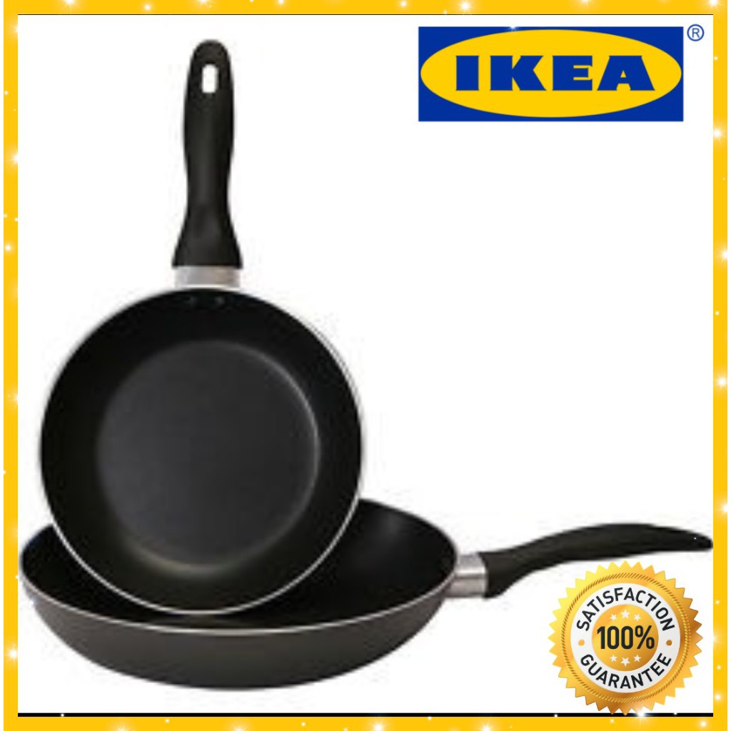 IKEA KAVALKAD Frying pan, set of 2, black Shopee Malaysia