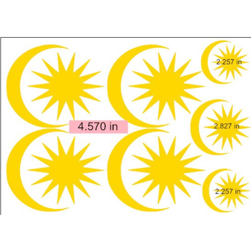 STICKER BULAN BINTANG IRON ON | Shopee Malaysia