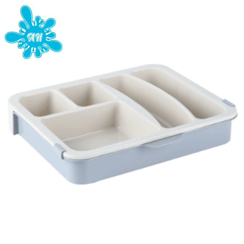 Kitchen Drawer Organizer Plastic Storage Cutlery Tray Gray Khaki