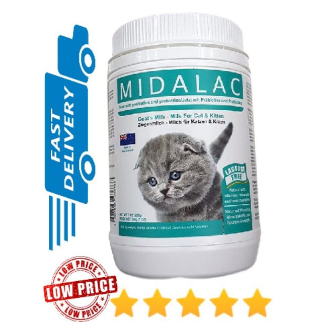 Midalac Goat's Milk Powder For Cat & Kitten 200g | Shopee ...