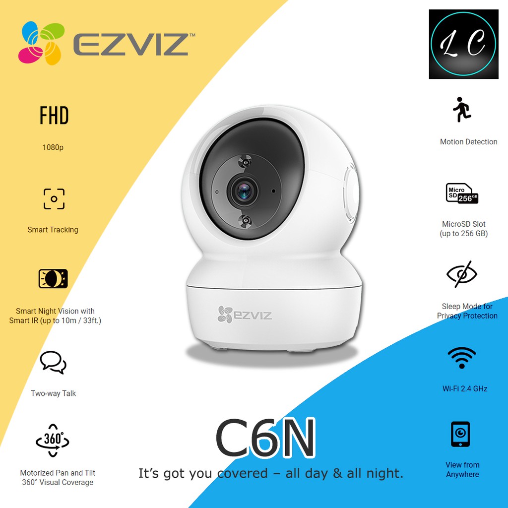 EZVIZ C6N 1080p HD 360° Pan And Tilt Smart Wireless Wi-Fi Indoor Cloud CCTV Network Motion Tracking IP Camera