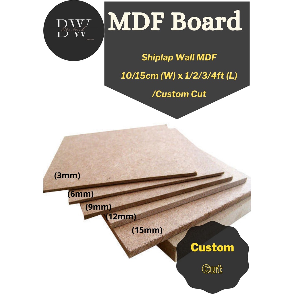 MDF board Shiplap wall board kayu wainscoting 【New & Ready Stock】3mm