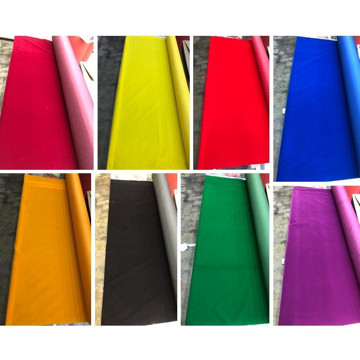 Kain Baldu Velvet Fabric 45" Width (Dyed Flock Tafetta Velvet) by meter Bermacam-macam Warna