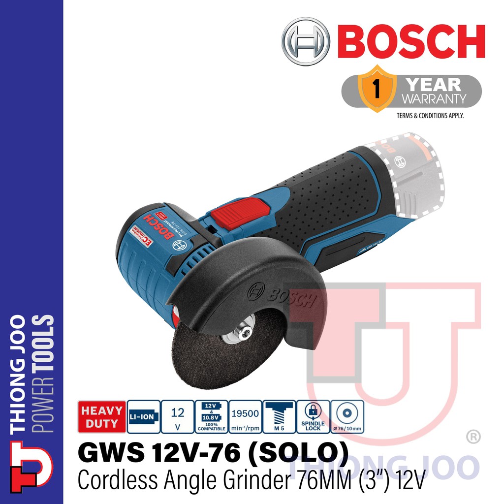 BOSCH GWS 12V76 (SOLO) CORDLESS ANGLE GRINDER Shopee Malaysia
